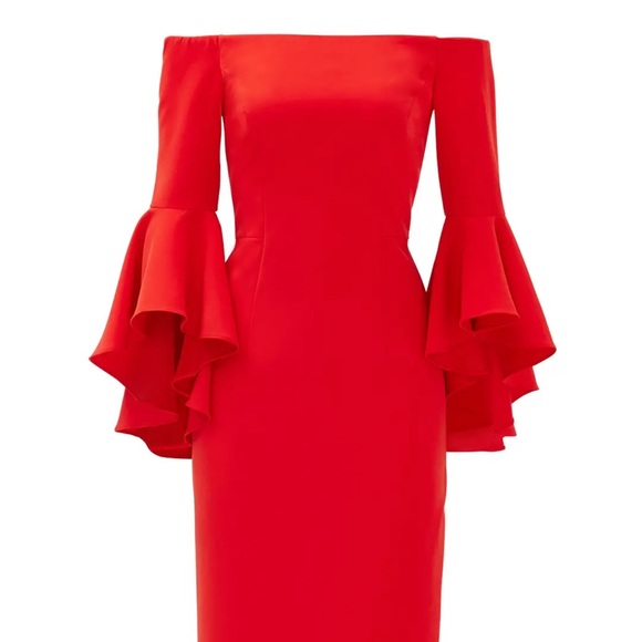 Flame Red Selena Slit Dress **Pulled tag off but never worn. - Picture 2 of 5